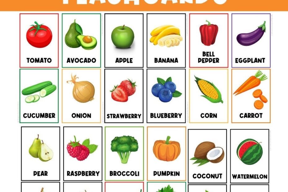 FRUITS U0026 VEGETABLES FLASHCARDS Preschool Flash Cards Real Pictures Busy Book Kindergarten Vocabulary Printables Download Etsy