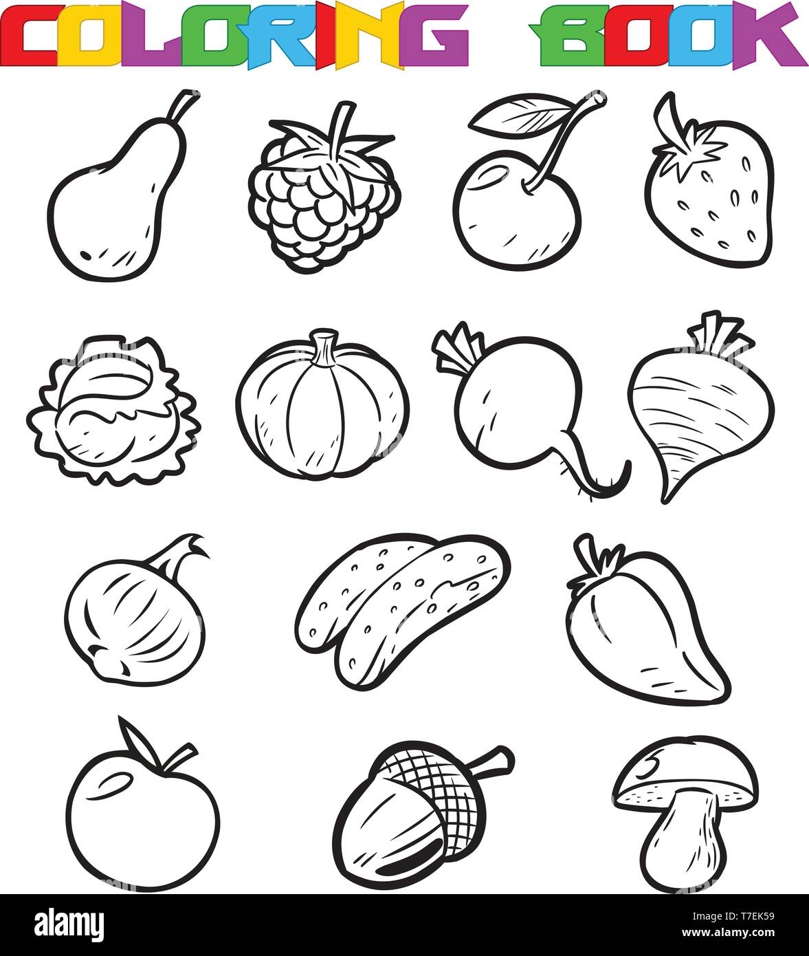 fruit and veg pictures to colour
