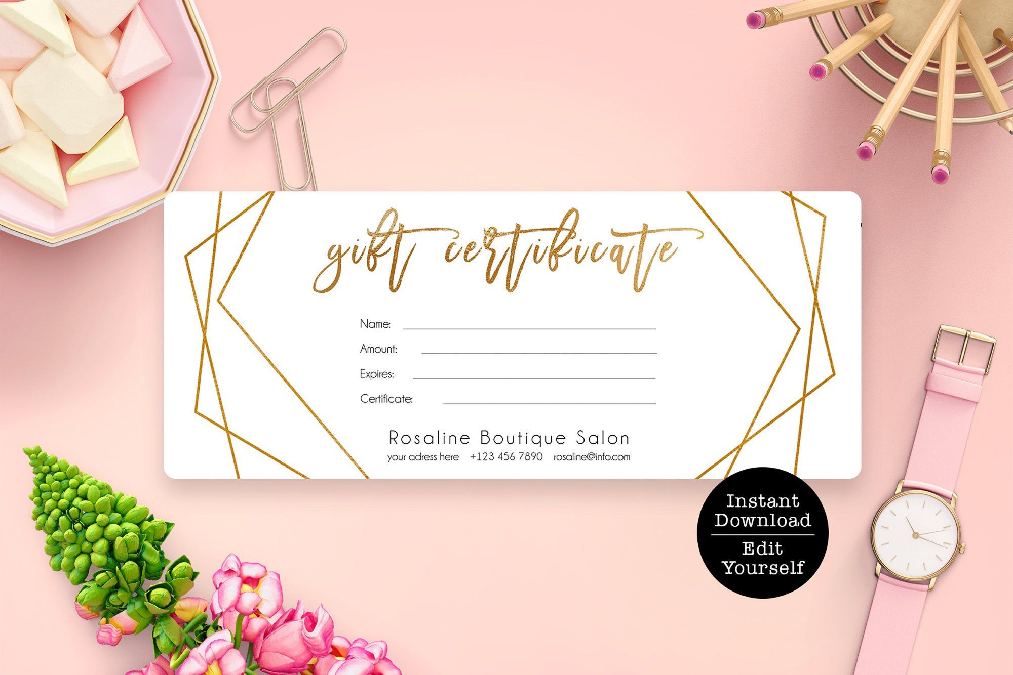 free printable gold gift card template
