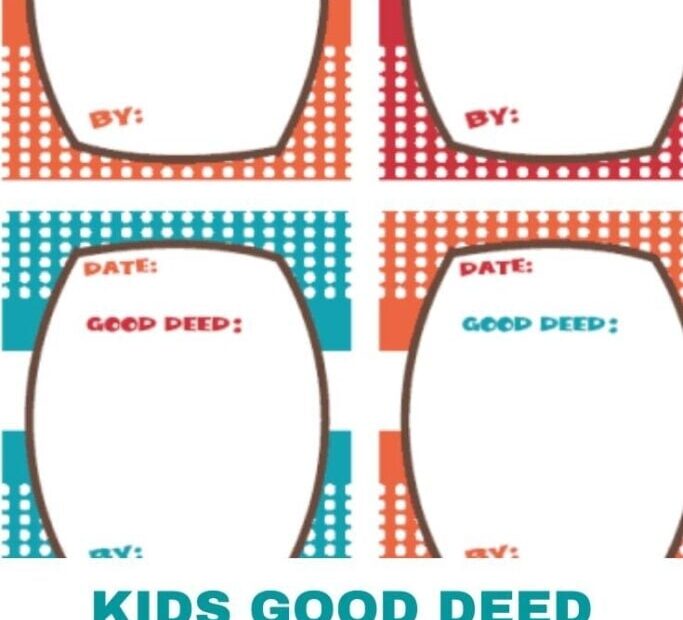 Good Deeds For Kids Free Printable Moms Munchkins