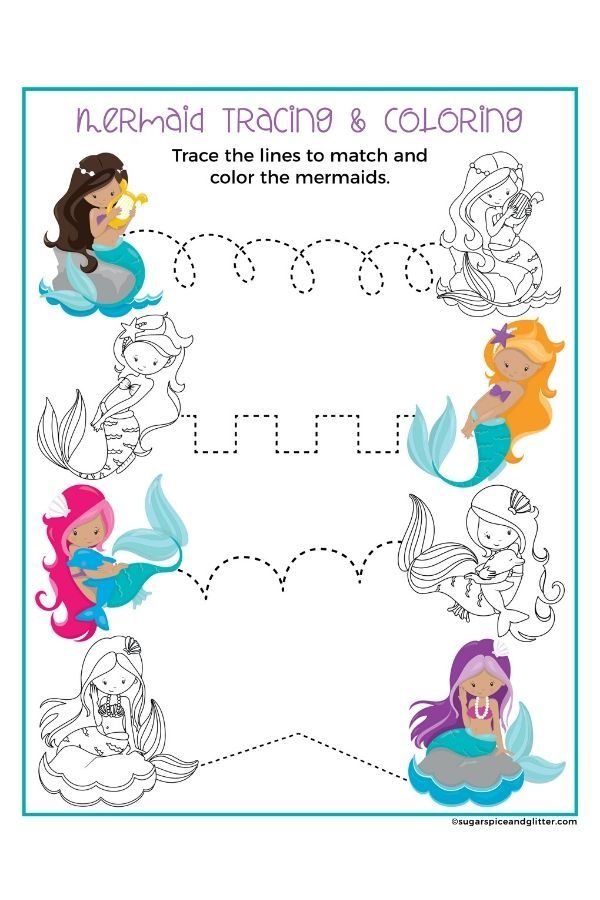 Grab This FREE Printable Mermaid Activity Pack Little Mermaid Crafts 