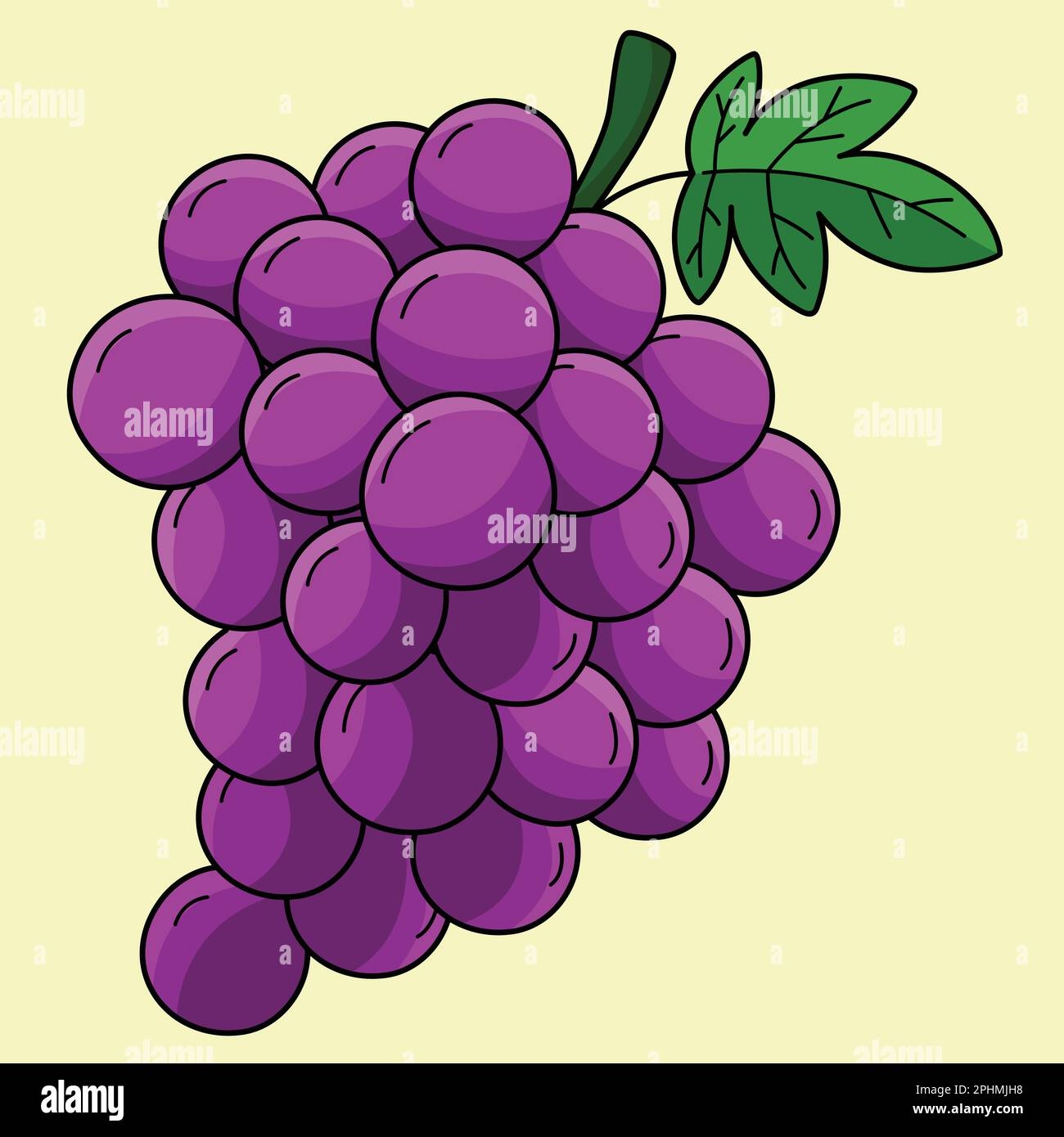 Grapes Fruit Colored Cartoon Illustration Stock Vector Image U0026 Art 