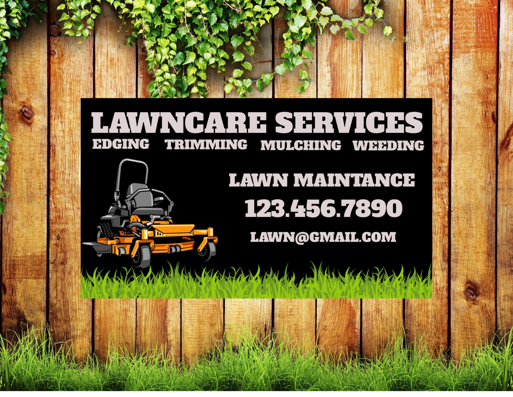 free printable lawn care card templates