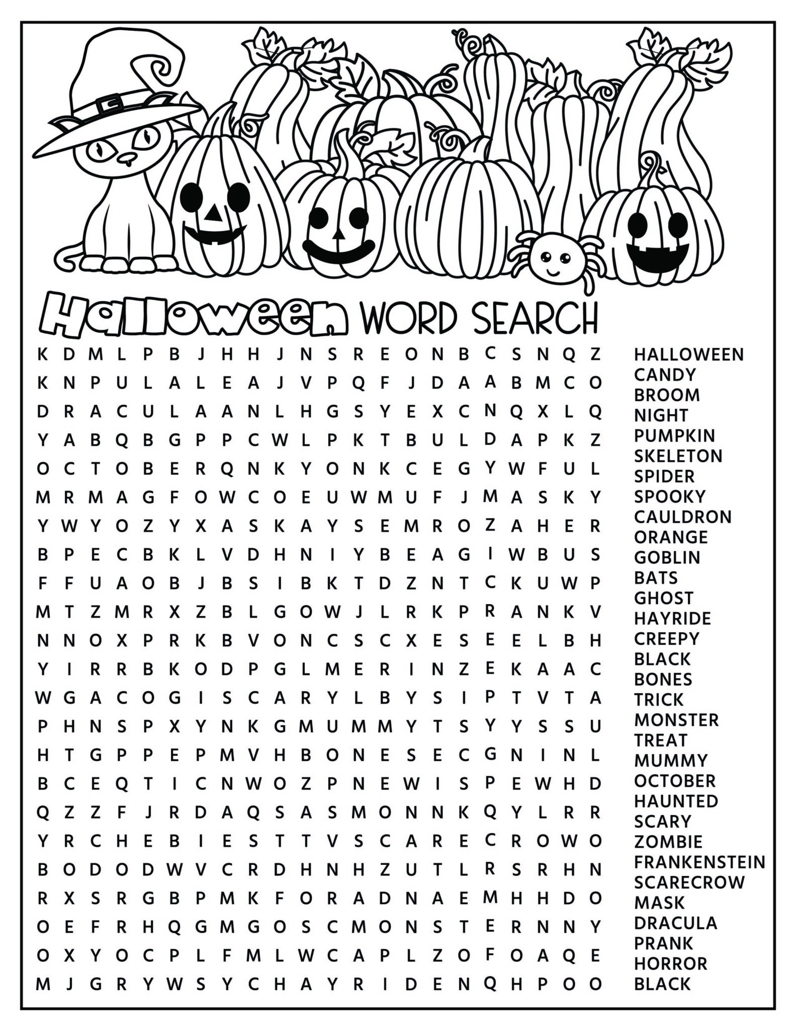 free halloween activity pages printable