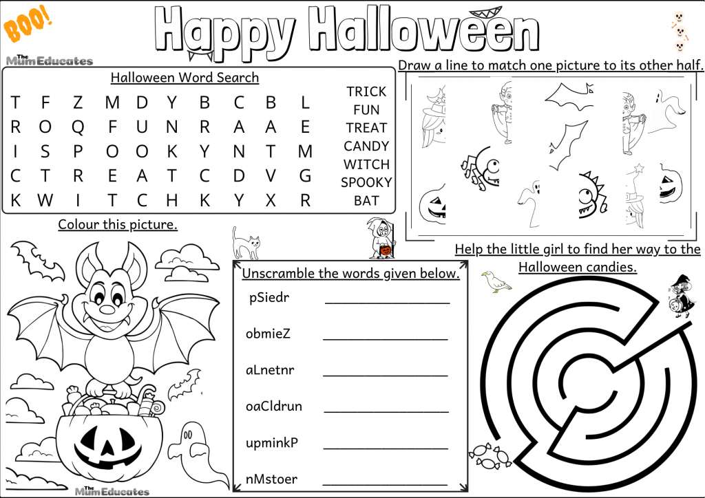 free printable halloween activities for kids