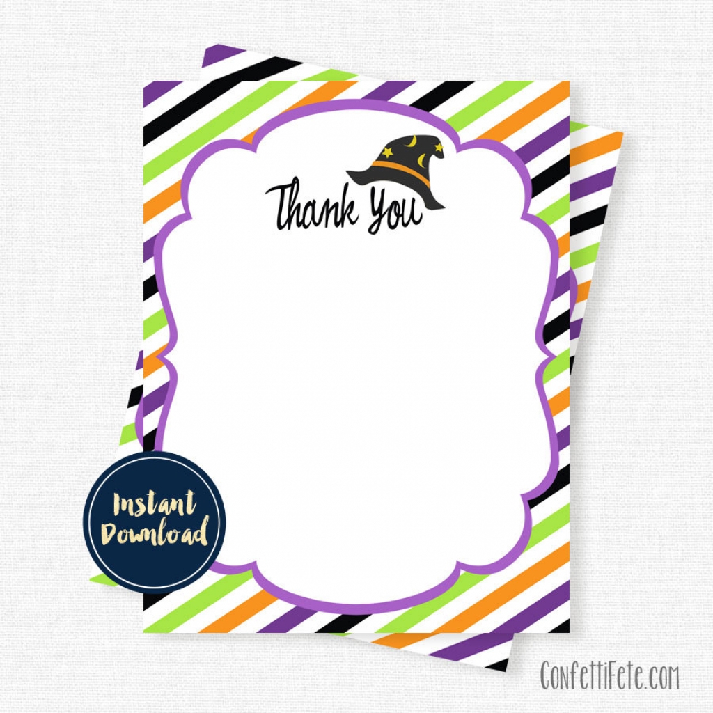 Halloween Thank You Cards Printable