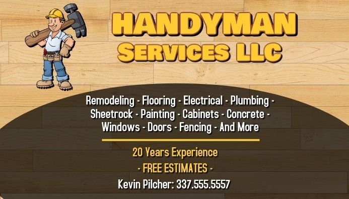 free printable handyman business card templates