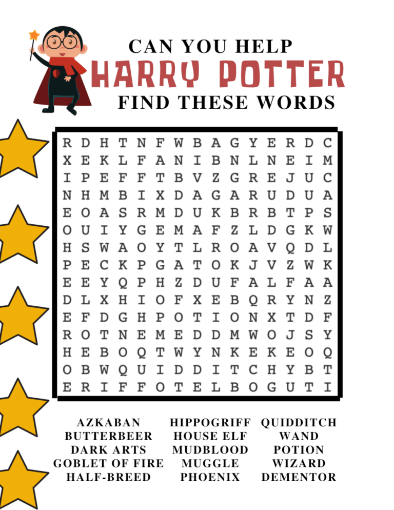 Harry Potter Free Printable Worksheets Printable Templates