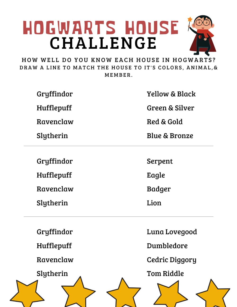 Harry Potter Printable Activities