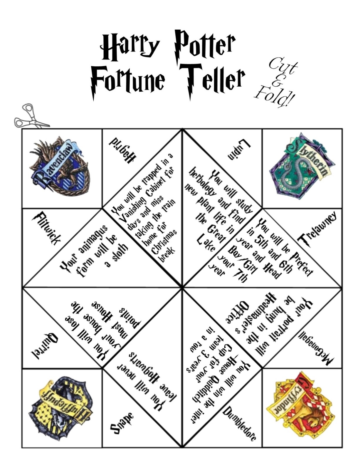 free harry potter printable activities
