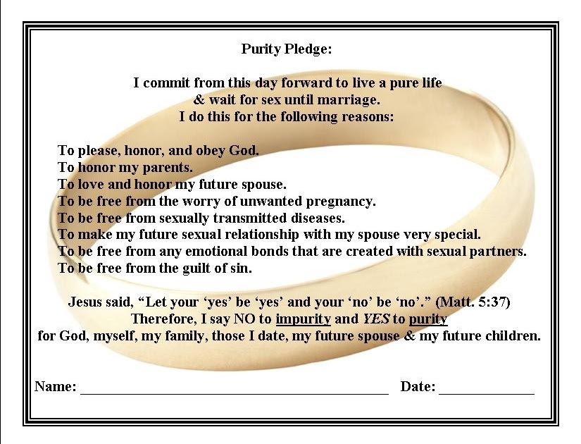 High School Pledge To God For Sexual PURITY 