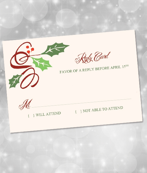 Holly Holiday RSVP Card Download Print