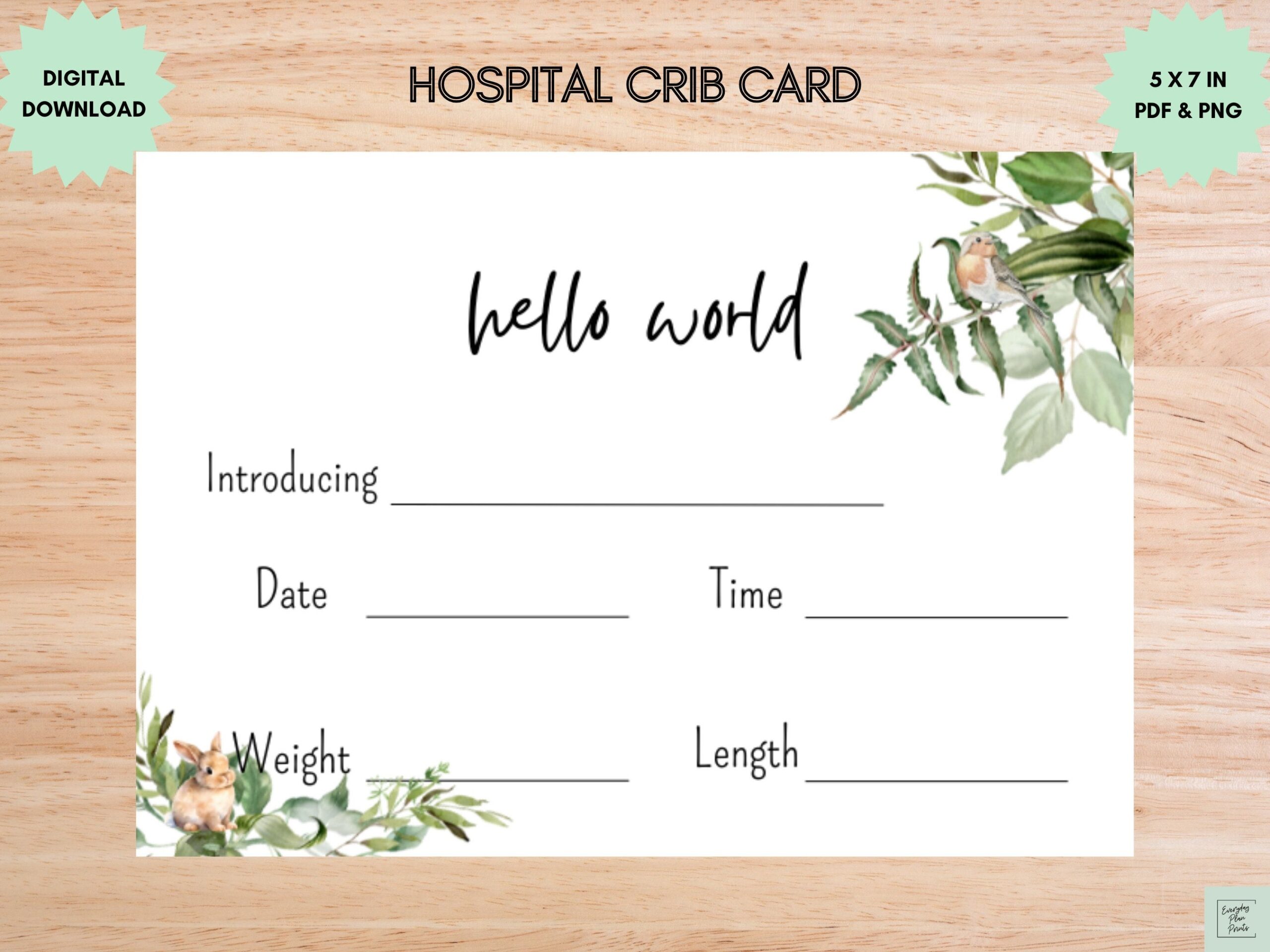 free printable baby cards printable hospital crib card template