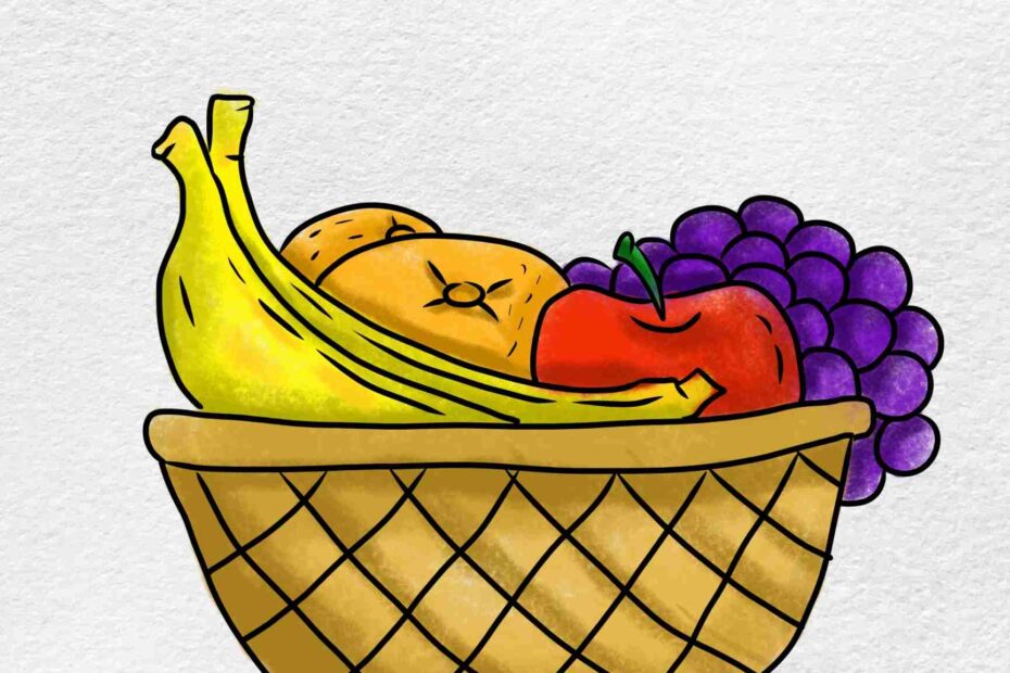 How To Draw Fruit Basket HelloArtsy