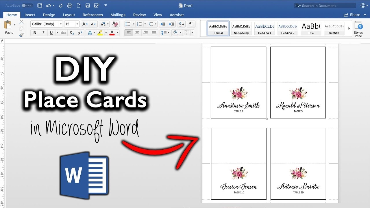 creating 8 card printable template in word