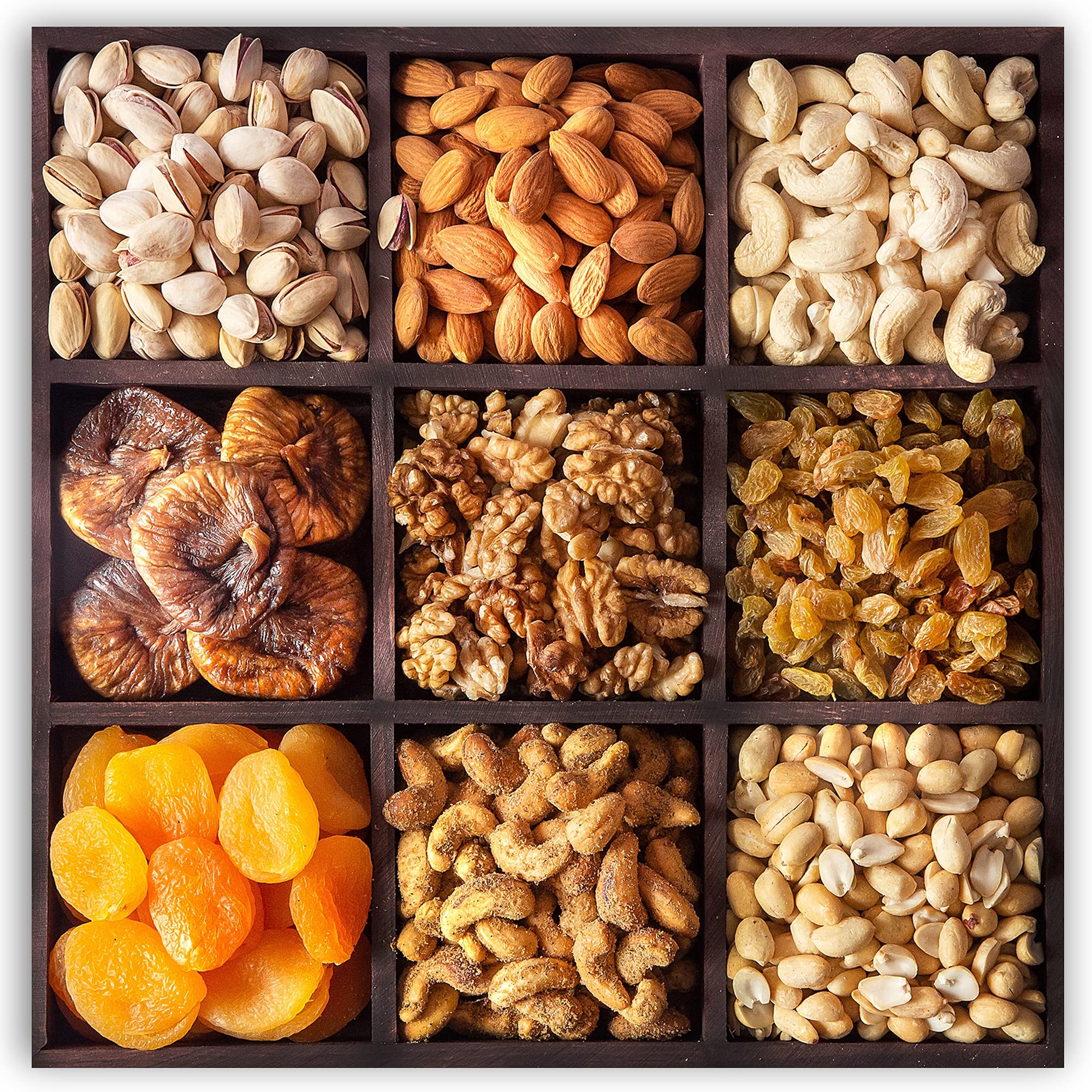 HyperFoods RawFruit Dry Fruit Gift Pack Basic Dark Wood Gift Hamper Dried Fruit Berries Nuts Dry Fruit Combo Pack Thank You Gratitude Appreciation 