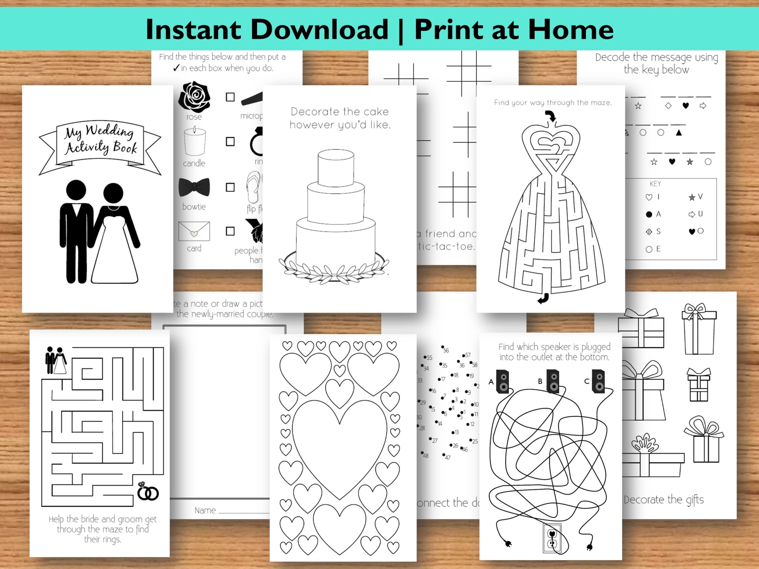 Kids 39 Wedding Activity Book Printable Download Etsy UK