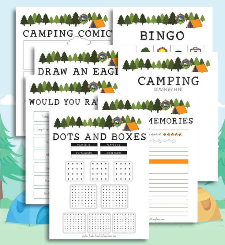 free printable camping activities