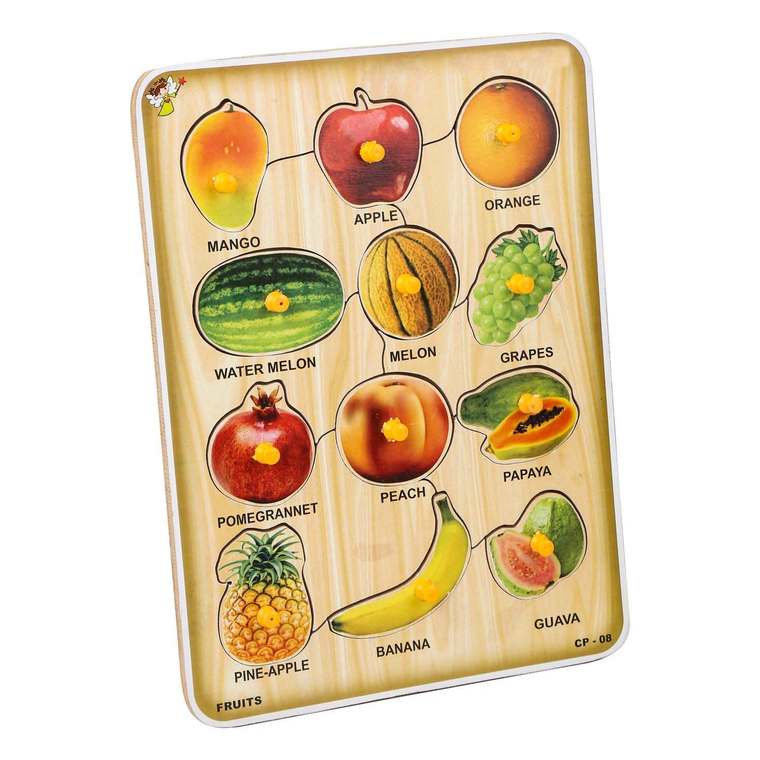 Kids Educational Fruit Name Puzzle On Wooden Board 12 Different Fruits 12 Pc Amazon in Toys U0026 Games