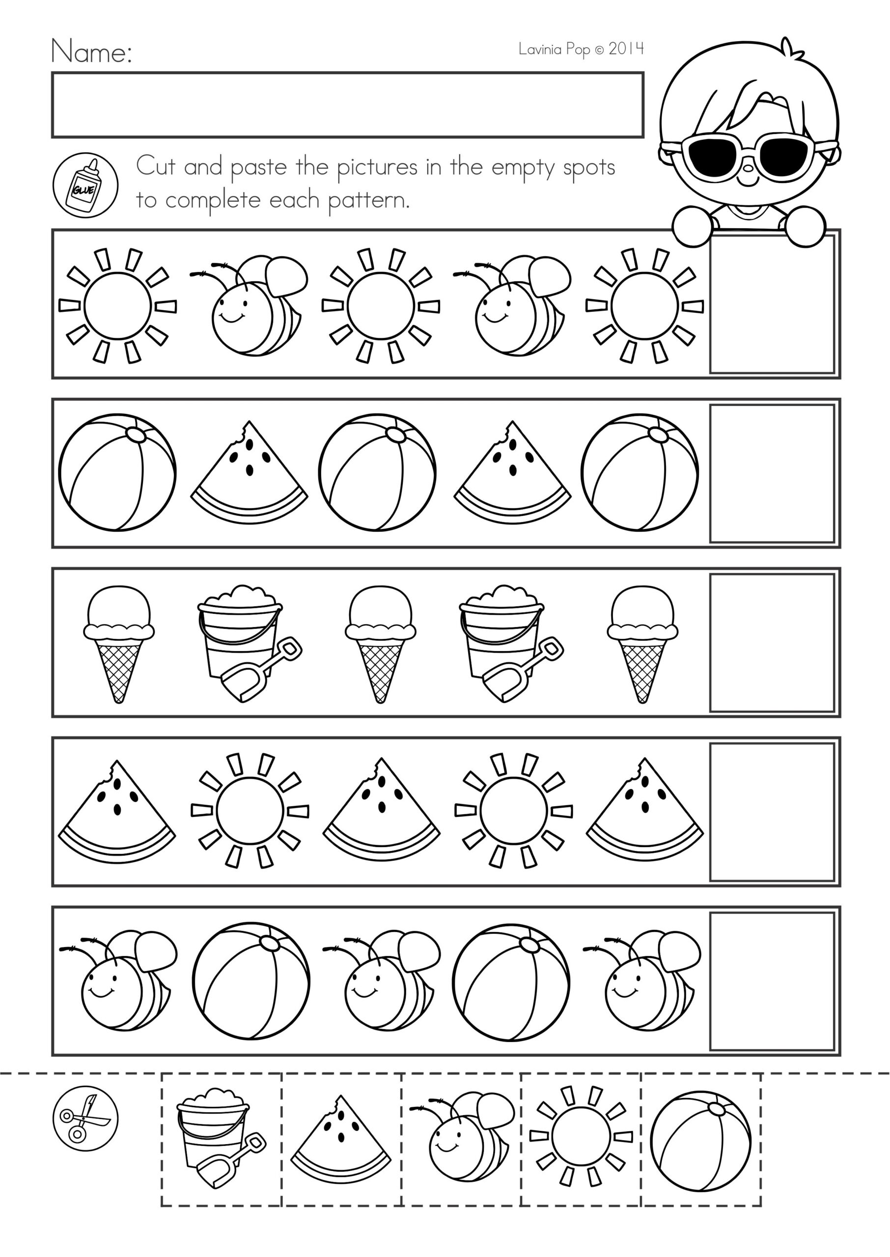free printable activity worksheets for kindergarten