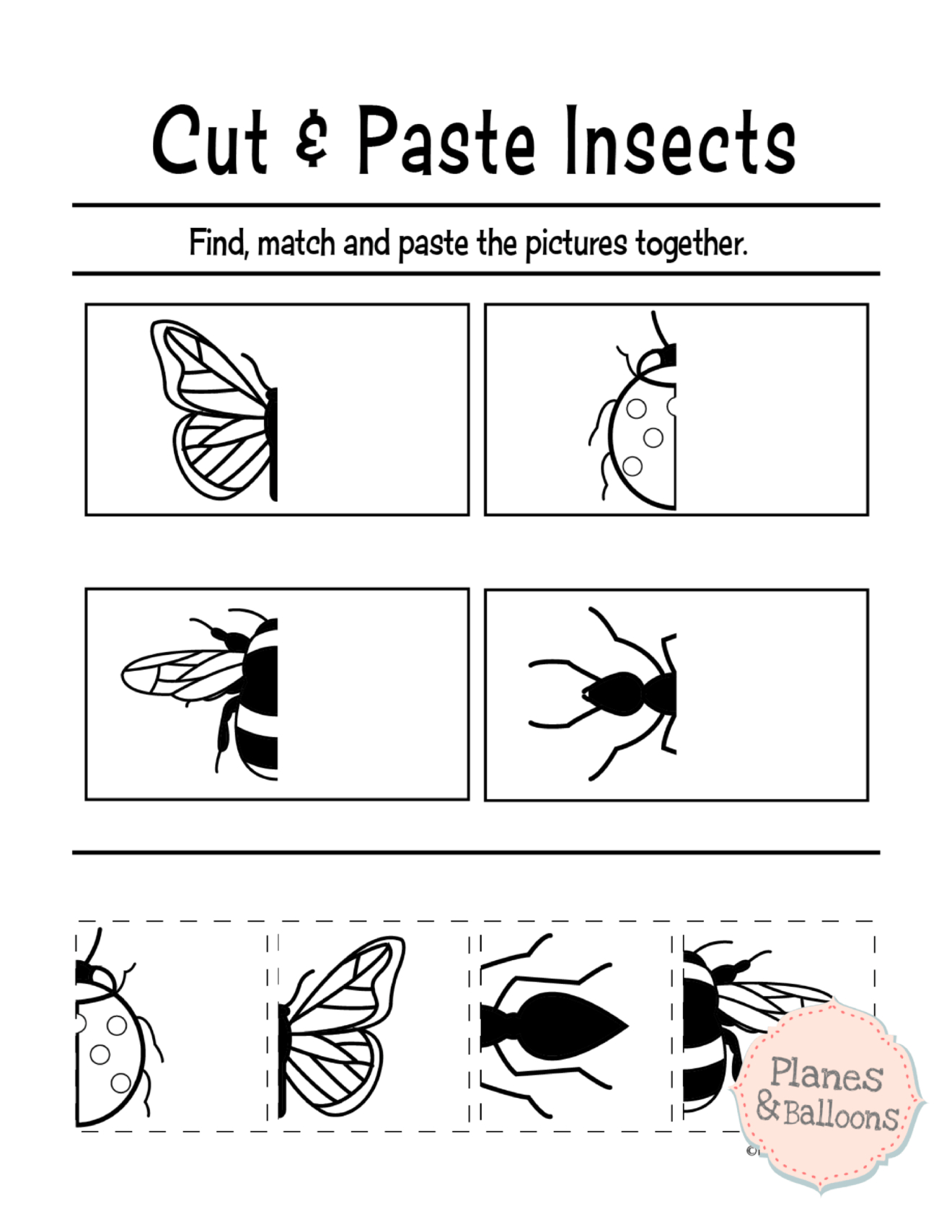 Kindergarten Cut And Paste Activity Sheets