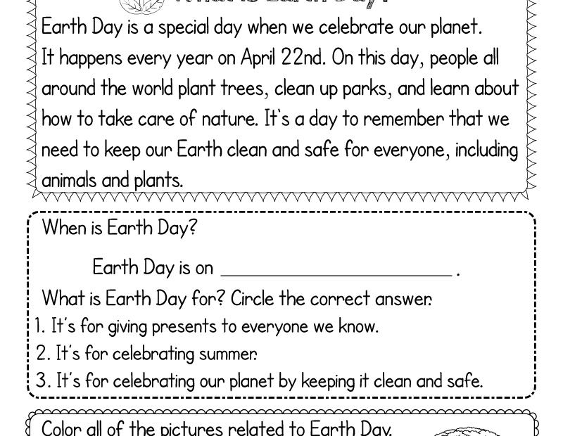 Kindergarten Earth Day Worksheets Earth Day Activities For K