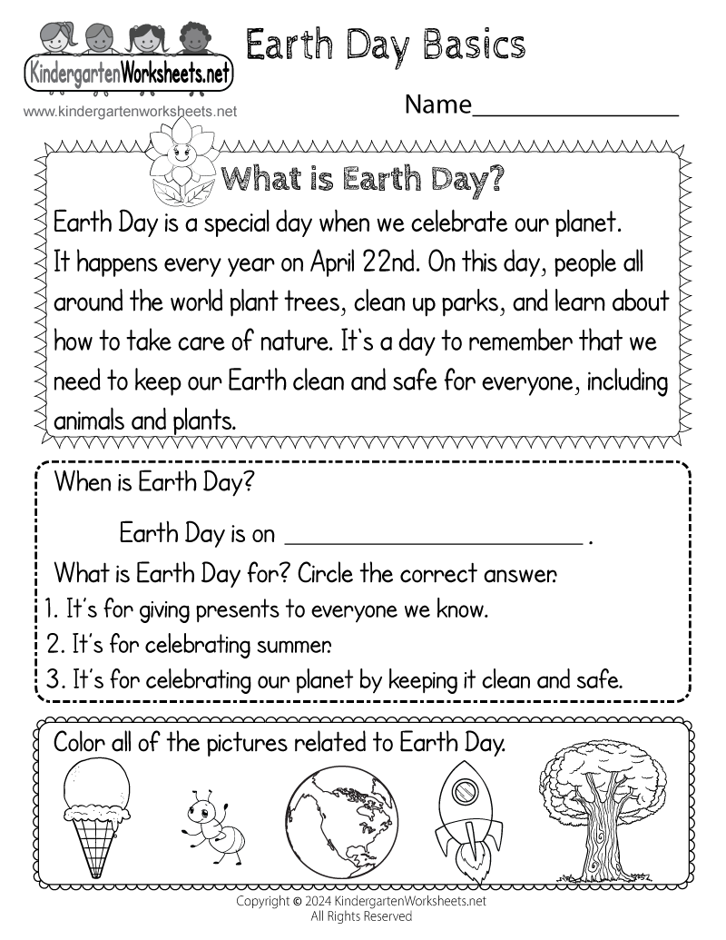 Kindergarten Earth Day Worksheets Earth Day Activities For K