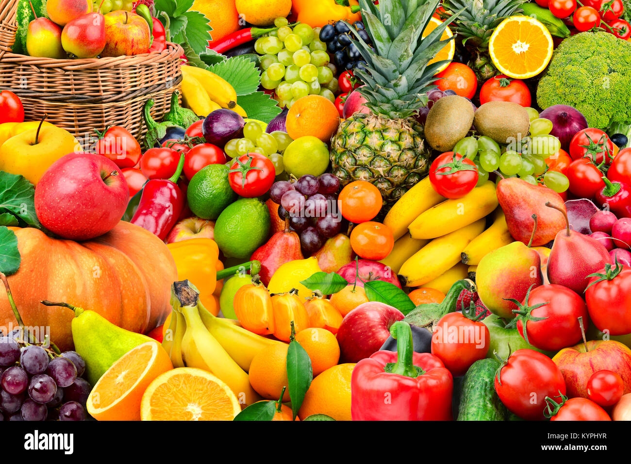 Large Collection Of Fruits And Vegetables Healthy Foods Stock Photo Alamy
