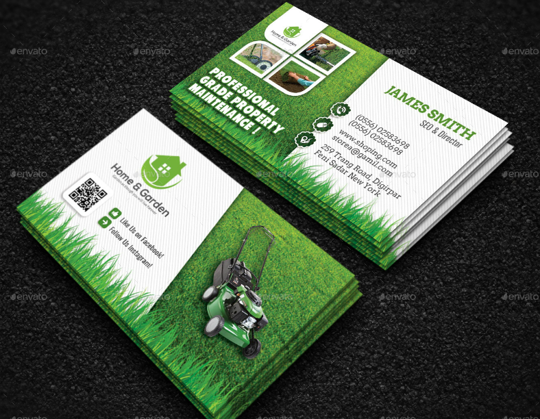 Lawn Care Business Cards Templates