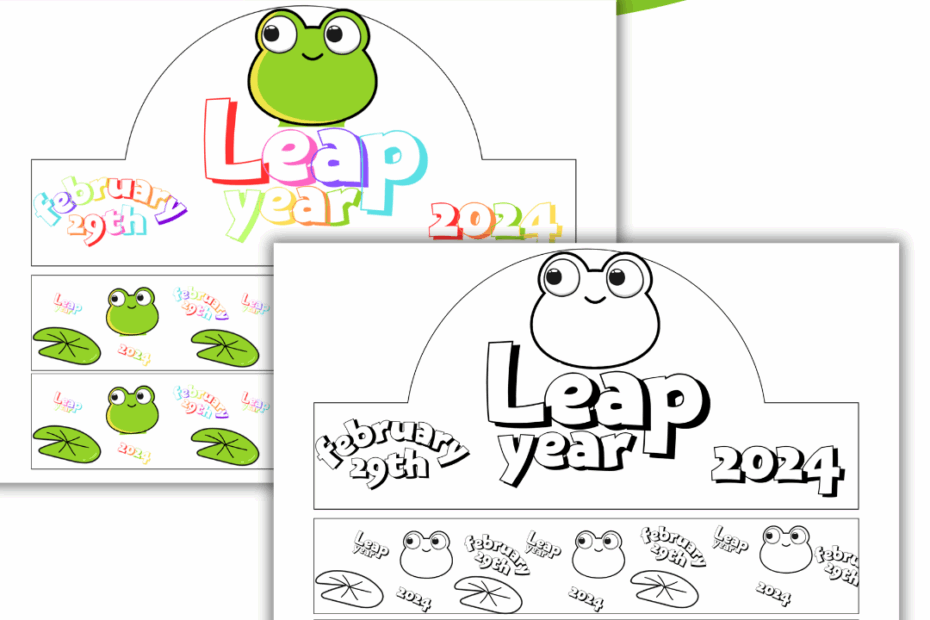 Leap Year 2024 Crown Activities Centers Printable Worksheet Frog Craft