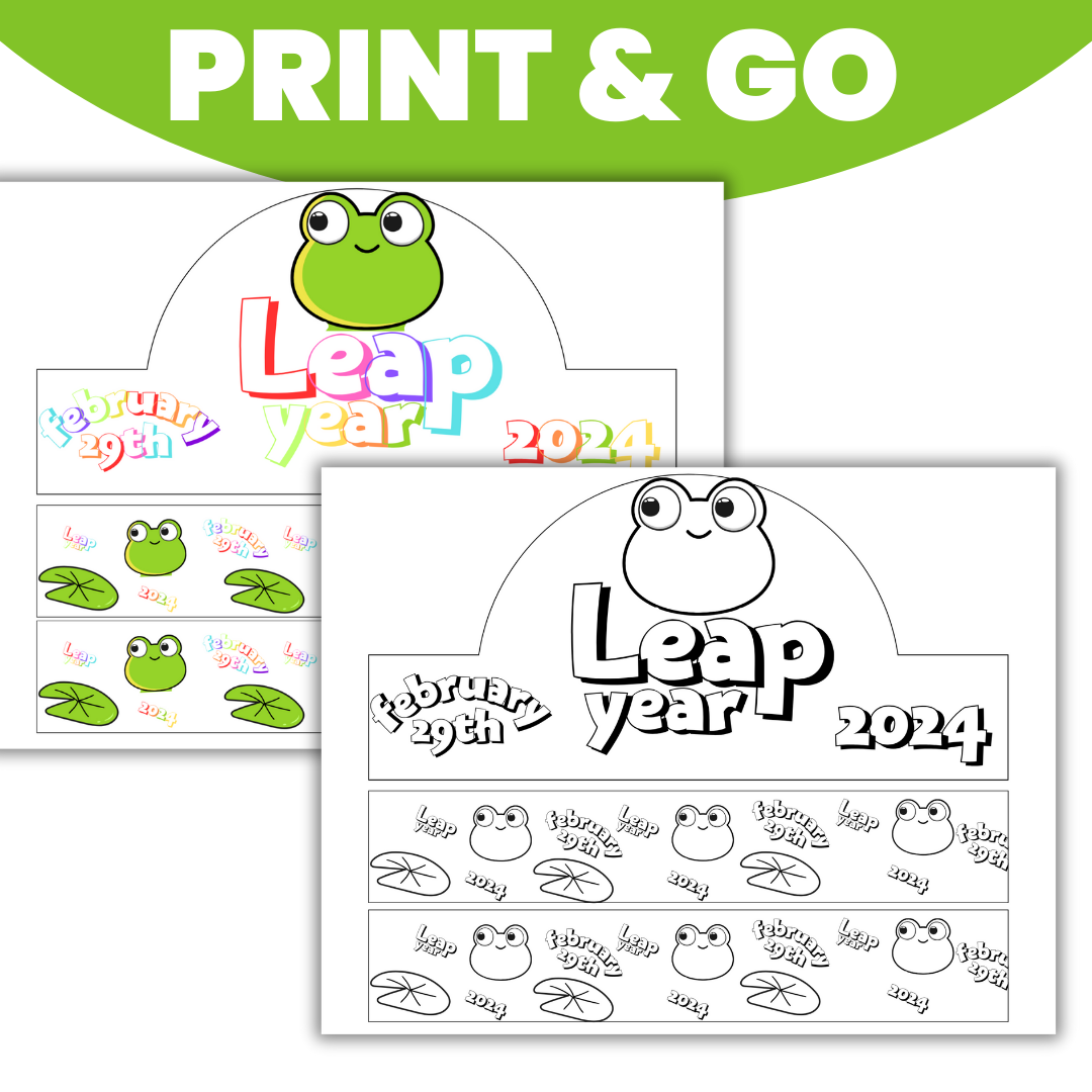 Leap Year 2024 Crown Activities Centers Printable Worksheet Frog Craft 