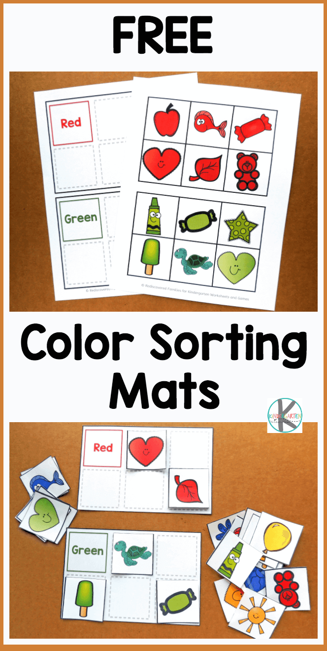 color sorting printable activity