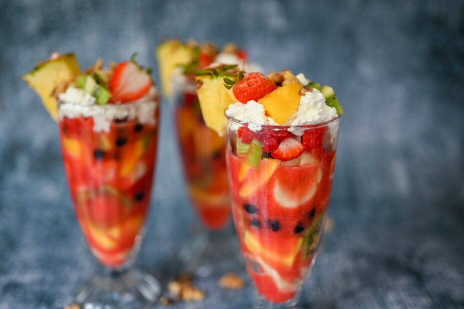 Lebanese Fruit Cocktail With Ashta