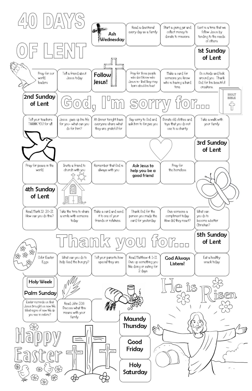 Lent Printable Activities For Children