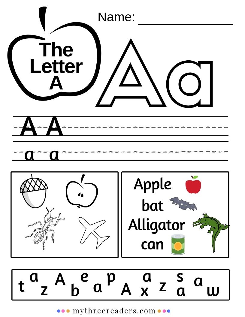 letter a activities printables free