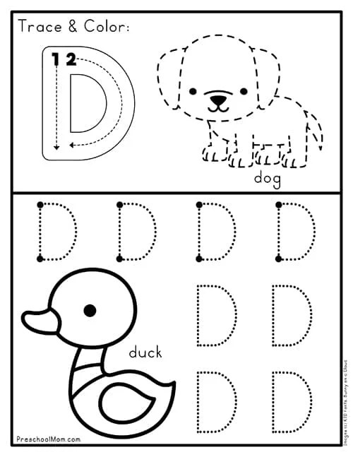 letter d activity for preschool printable