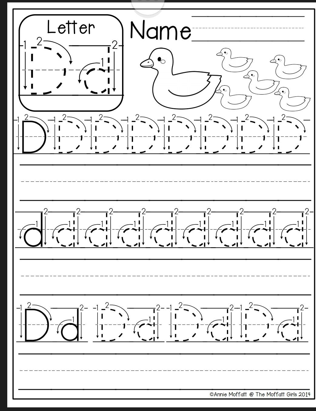 Letter D Printable Worksheets