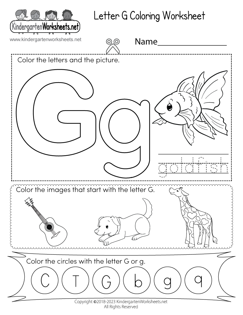letter g printable activities