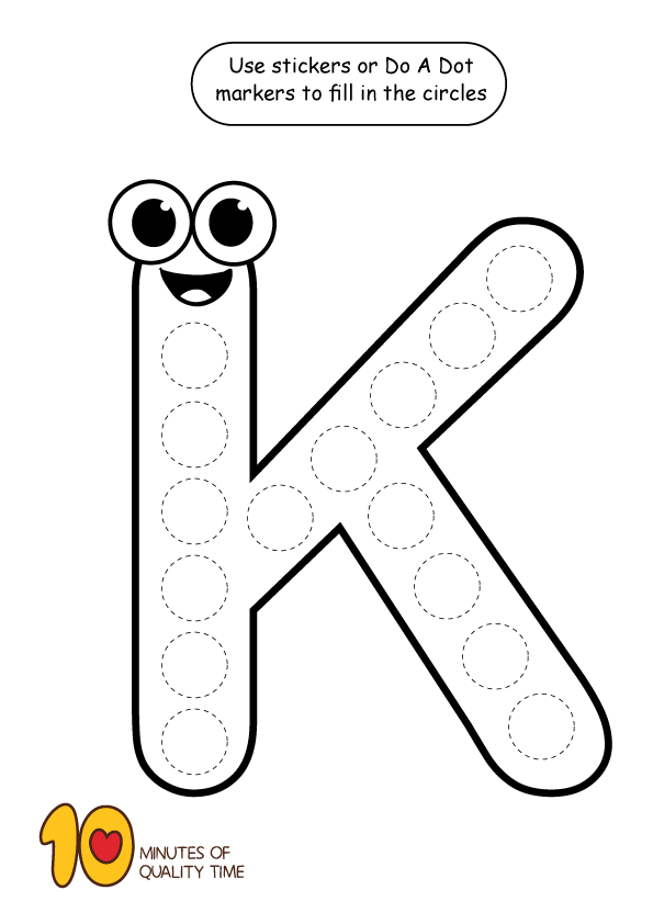 Letter K Dot Worksheets