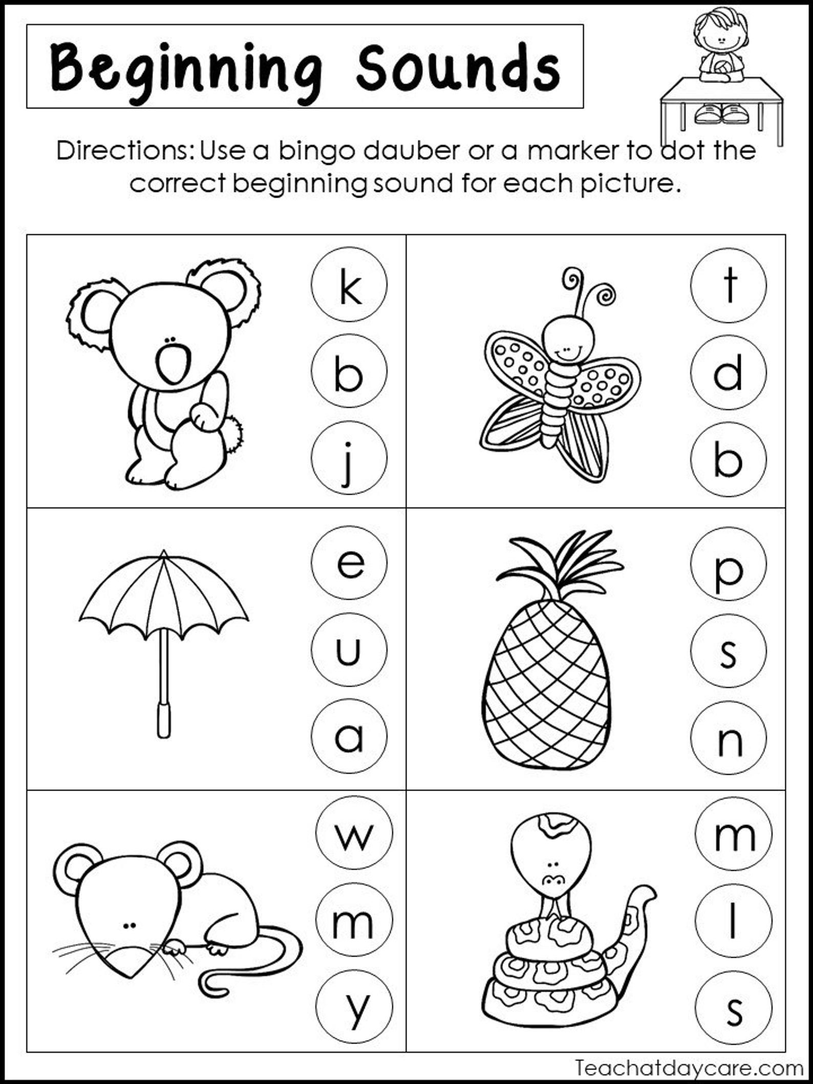 matching sounds to pictures second grade activity printable