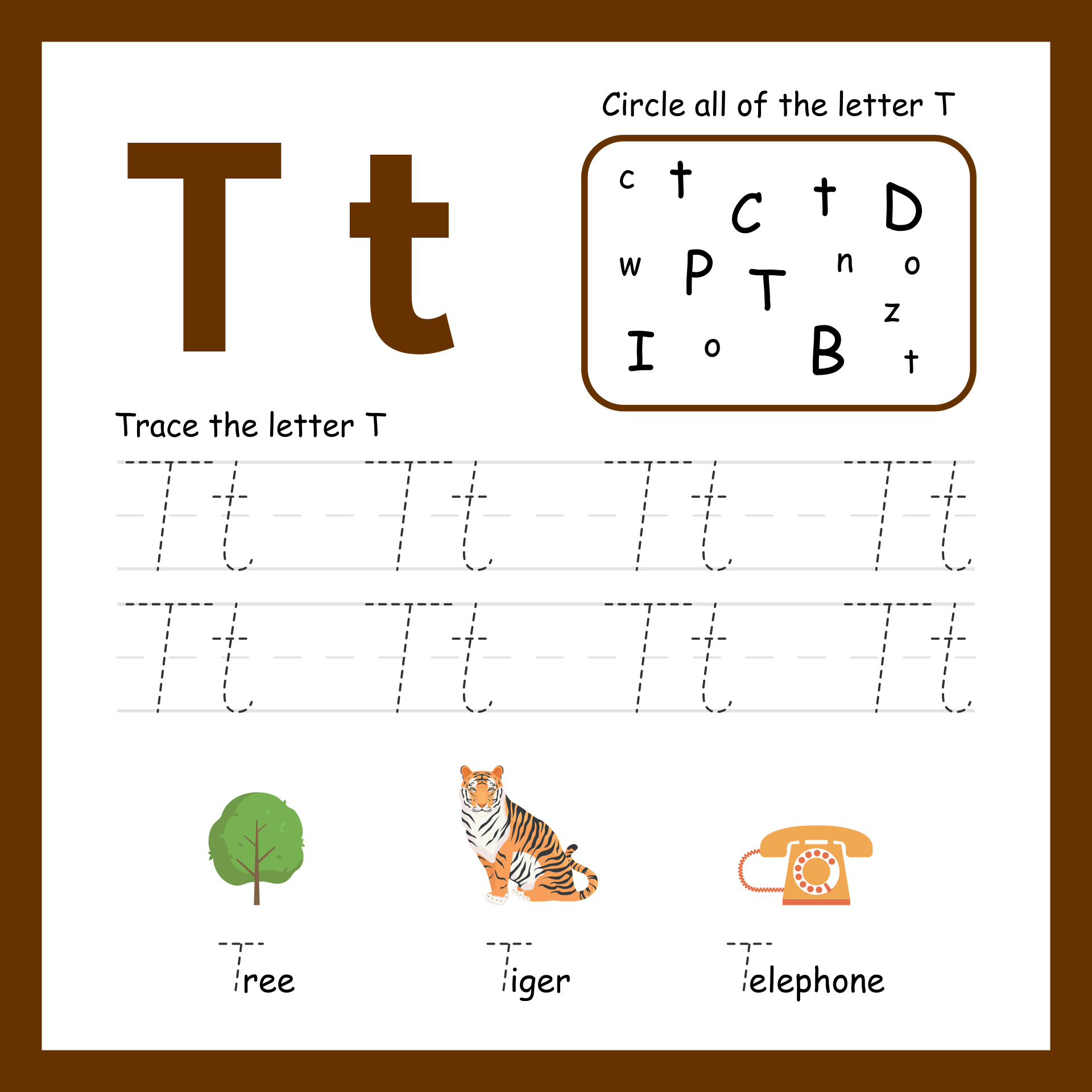 free printable letter t activities