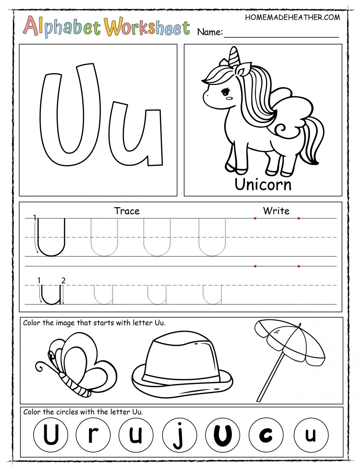 Letter U Printable Worksheet Printable Alphabet Worksheets Free 