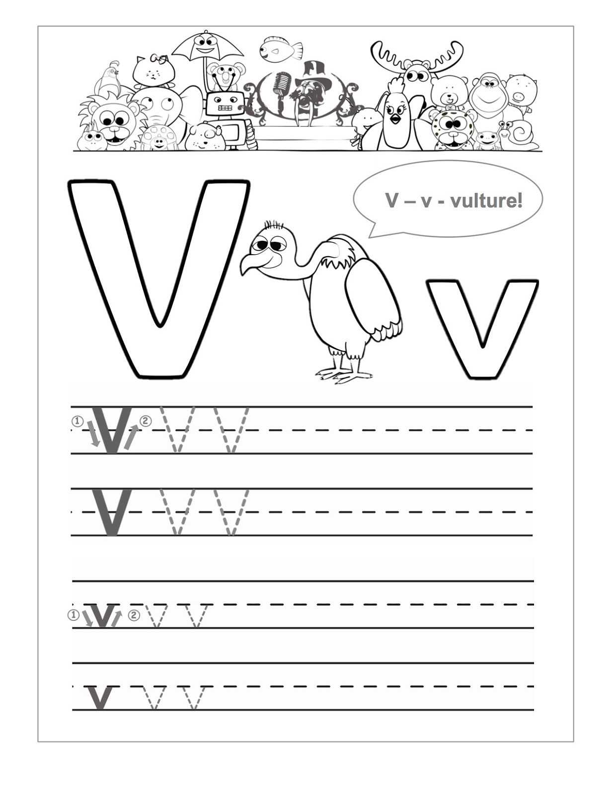 letter v printable activities