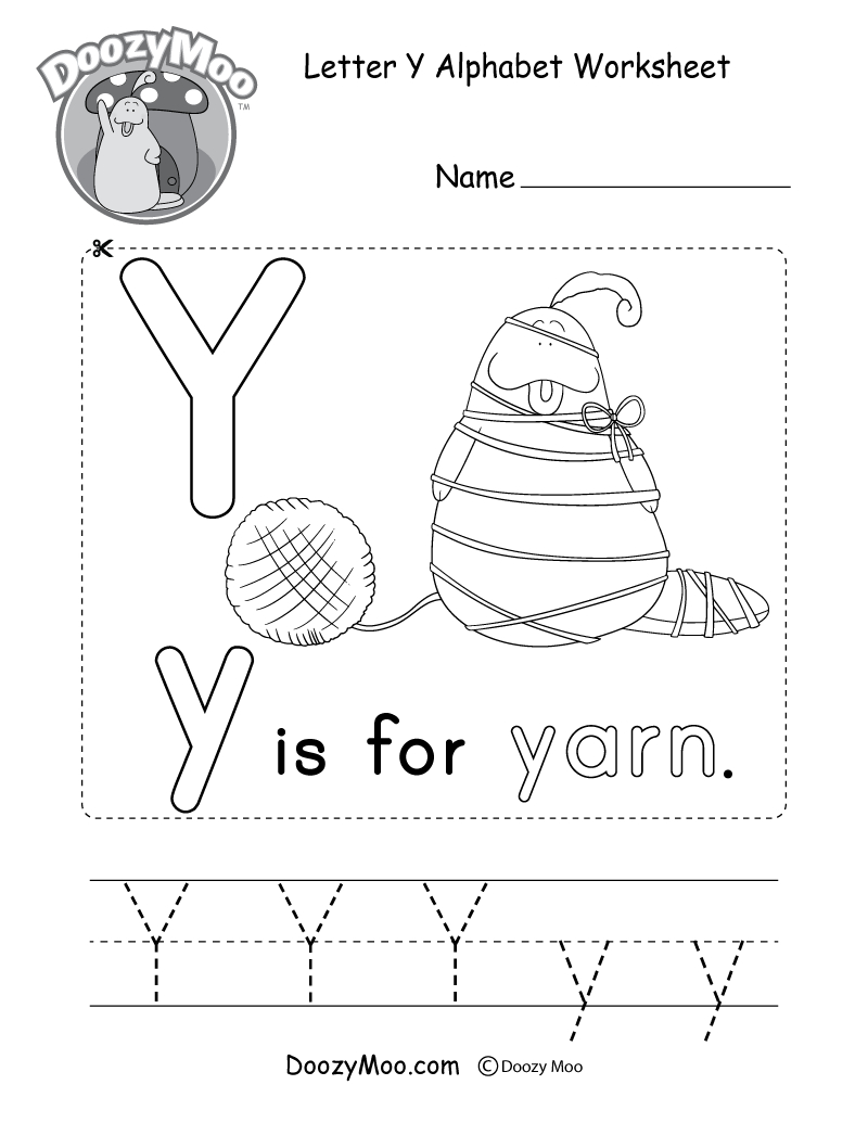 Letter Y Printable Worksheets