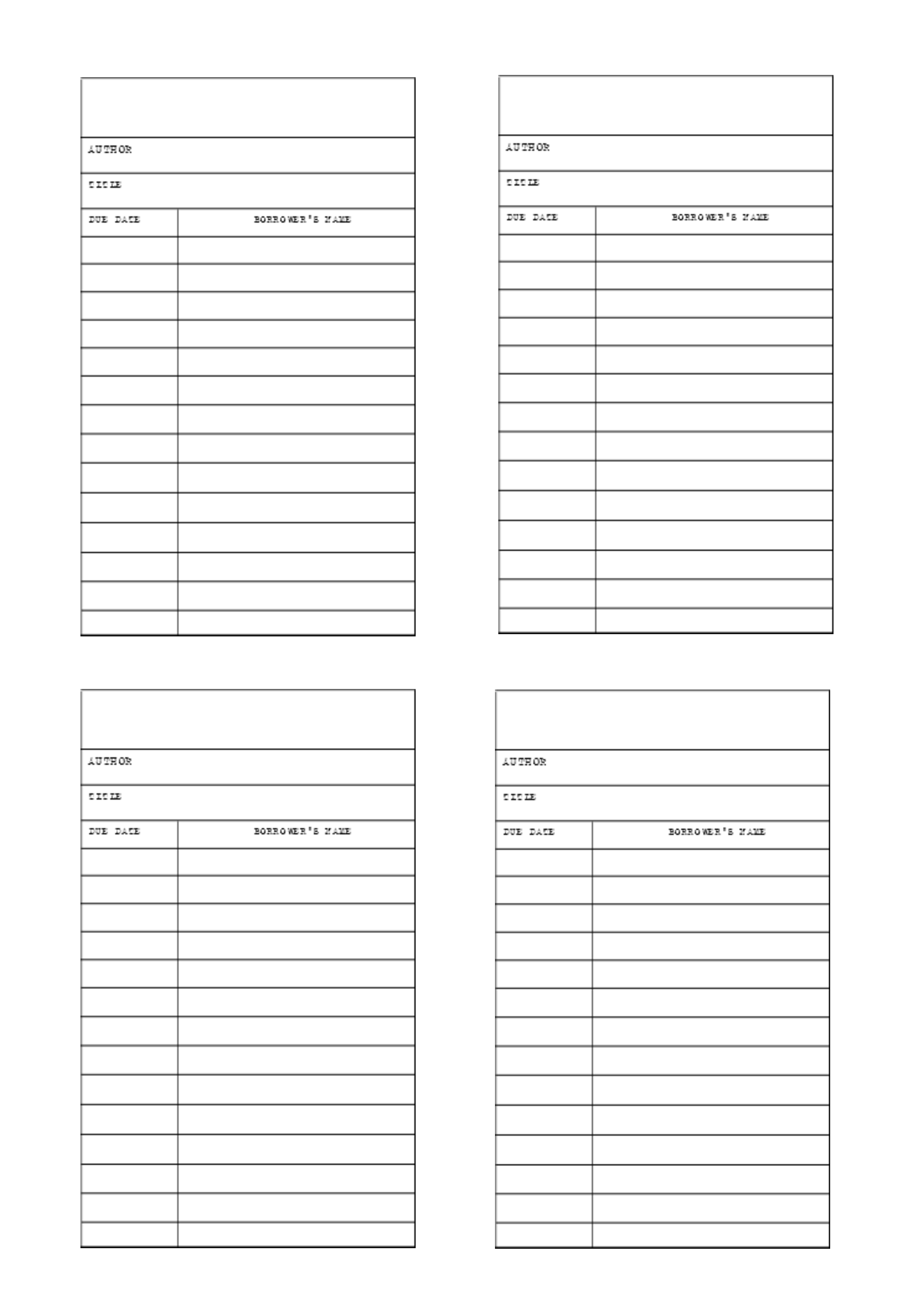 blank printable library card template