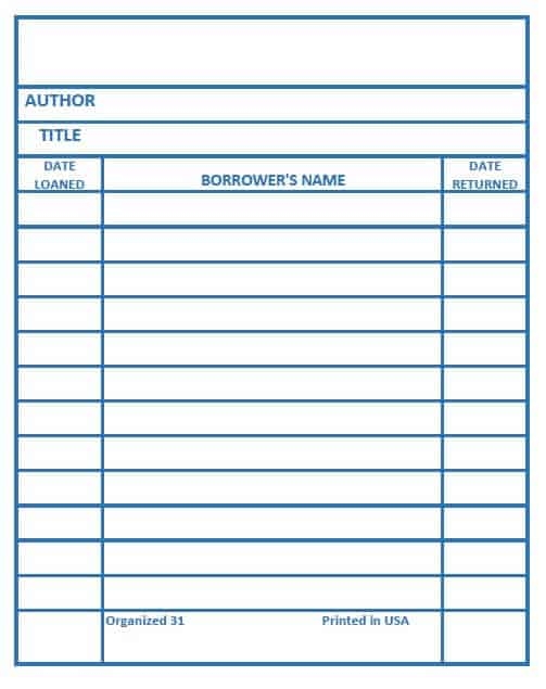 Library Card Template