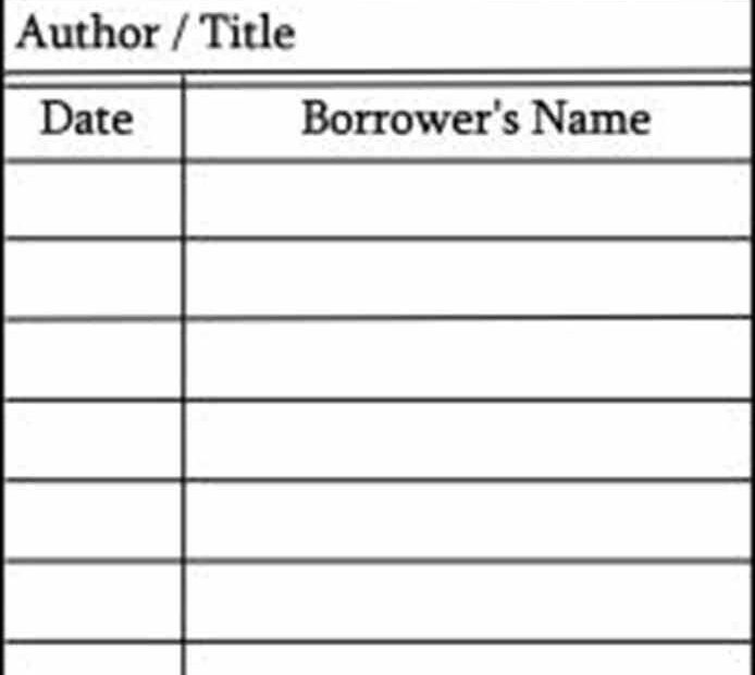 Library Card Template