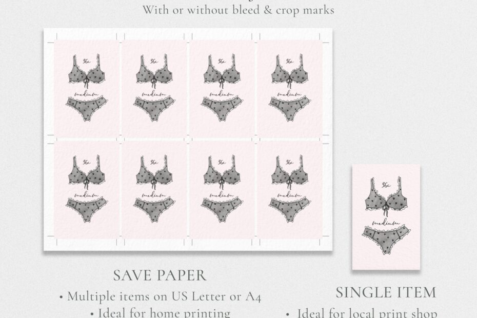 Lingerie Sizes Card Template Printable Bachelorette Party Etsy