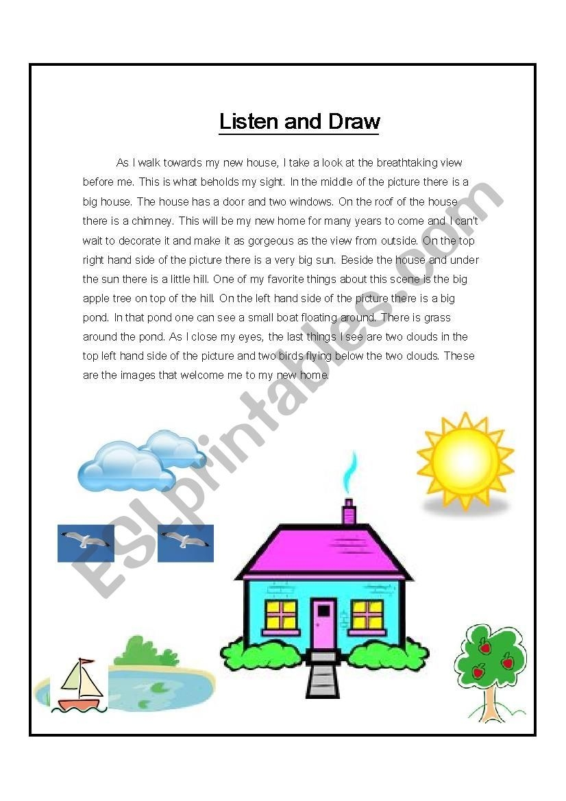 Listen And Draw Activities Printables