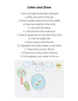 listen and draw activity free printable